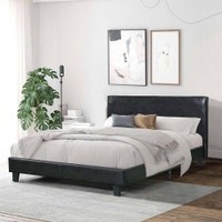 Bed Frame with Upholstered Headboard, Bed Frame Queen, Black Markham / York Region Toronto (GTA) Preview