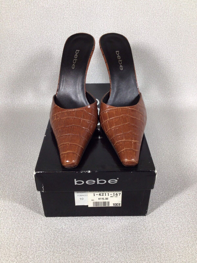 NEW in box brown leather Bebe mules in Women's - Shoes in Cambridge - Image 3