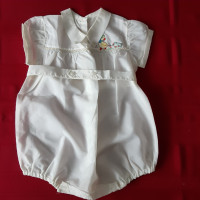 Baby Boy Baptism Christening Romper Smocked Duck Embroidery