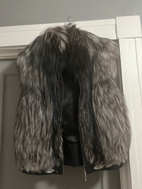 Silver fox fur vest (XS-S)