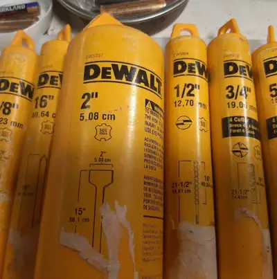 DEWALTSDS  MAX BITS & CHISELS, ALL BRAND NEW.2" chisel, 15 ", View more
