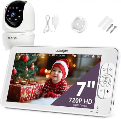 ✅NEW IN BOX: 7" HD Baby Monitor with Camera and Audio, View more