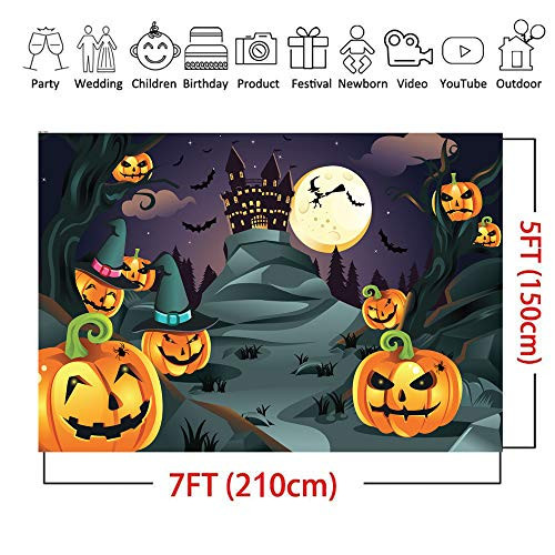 7x5ft Halloween Themed Photography Backdrop Castle Pumpkin Head in Other in City of Toronto - Image 4