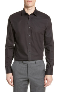 Men Van Heusen Black Non-Iron Dress Shirt. Size 15.5, 32,33!