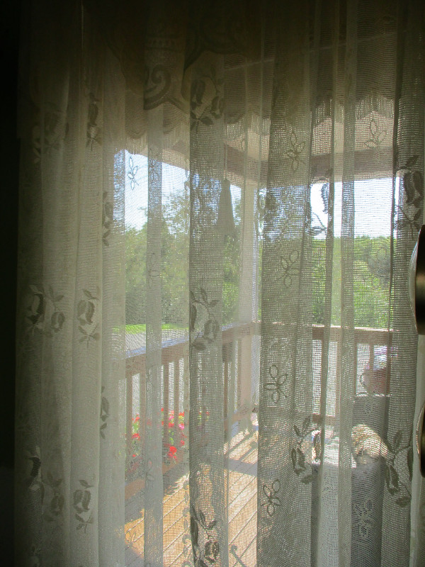 2 Beautiful Pairs of Martha Stewart Lace Style Sheers/Valances in Window Treatments in New Glasgow - Image 2