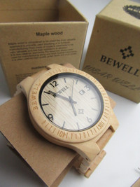 Be Well Watch, Men's, Maple Wood, New Never Worn, W. Box/Links