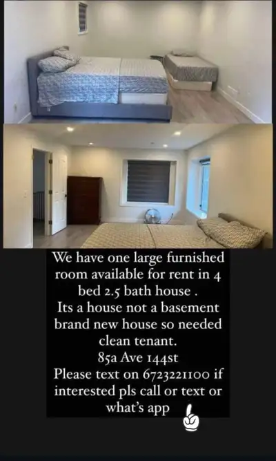 One larger room available for rent at home . Address is 85a ave 144st Surrey .