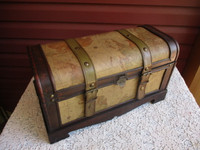 Decorative Trunk in Old World Map Motif