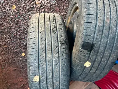Tires rims and hubcaps bolt right on Corolla or matrix like like new asking $400 may deliver if inte...