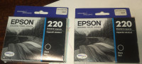 Epson 220 inkjet cartridges (qty=2) - new & unopened