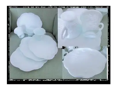 MILKGLASS  Harvest Grapes SNACK Set for Four, View more
