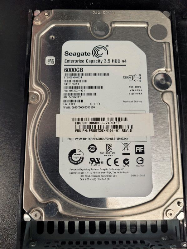 SEAGATE 1HT27Z-001 6TB SAS HDD 3.5 7.2K RPM 12Gb/s - Qty. Ava. in System Components in London