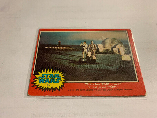 1977Star Wars Series2Topps Trading Card#80 Where Has R2-D2 gone? dans Art et objets de collection  à Longueuil/Rive Sud