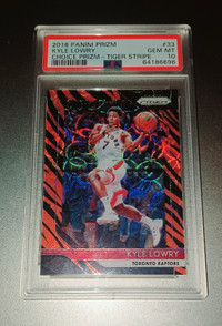 2018 Panini Prizm Kyle Lowry, GEM MINT PSA10, Choice Prizm Tiger