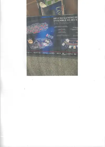 Deluxe Casino games set.--roulette board--blackjack board--craps table board also. they are 31'"by 1...