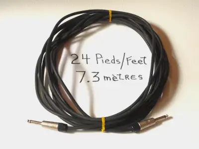 Fil de 24 pieds (7.3 mètres) avec connecteurs NEUTRIK pour instrument de musique guitare clavier amp...