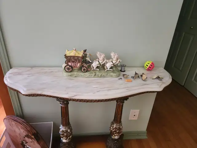 Marble Table, 36 Inches