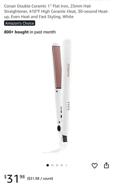 Brand new Conair Double Ceramic 1" Flat Iron, Flat Iron, View more