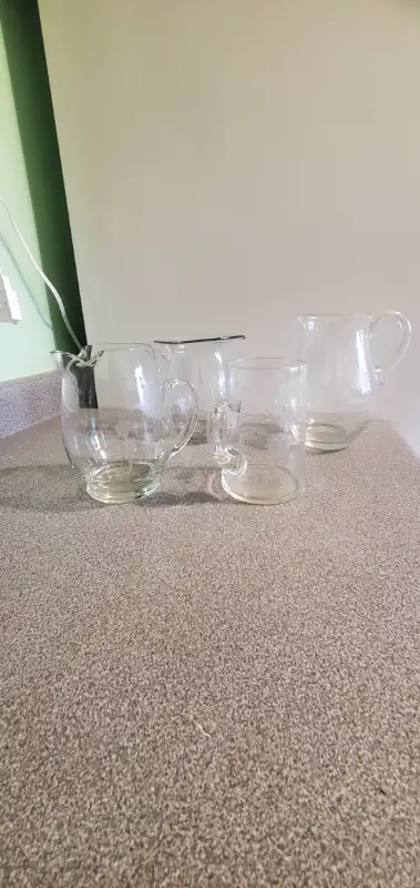 4 Etched  Pitcher/ Creamer/ Jug/ Decanters, View more