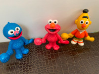 SESAME STREET FIGURES x 3, 4inH, collectible