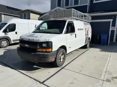 Solid work van, perfect for plumbing, HVAC, electrical, or general contracting work. Runs and drives...