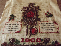 BIRTH YEAR NEW LINEN TEA TOWELS 1968, 1976 AND 1977