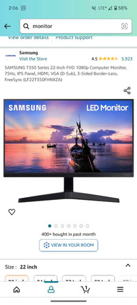 2 Samsung Computer Monitors 