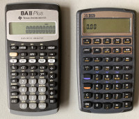 Business Calculators: TI BAII Plus + HP10BII  $20 for pair