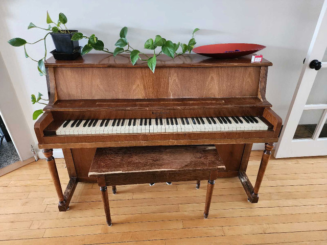 Small upright antique piano in Pianos & Keyboards in Edmonton