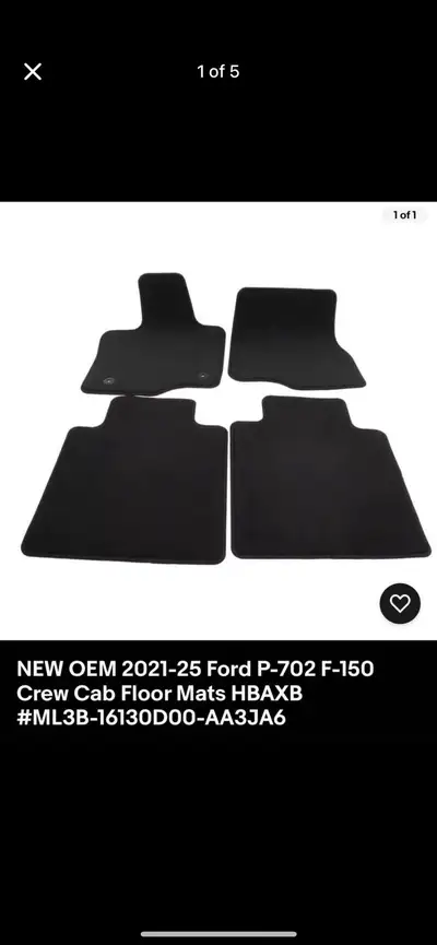 P702 Ford F-150 Crew Cab floor mats New sealed in package Oem black 4pcs Please see part number to i...