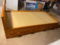 Pine Twin bed frame with drawers