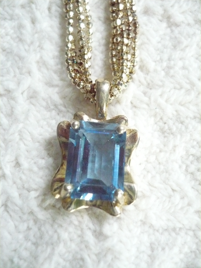 NEW MULTI STERLING SILVER CHAINS W/ STERLING BLUE TOPAZ PENDANT, View more
