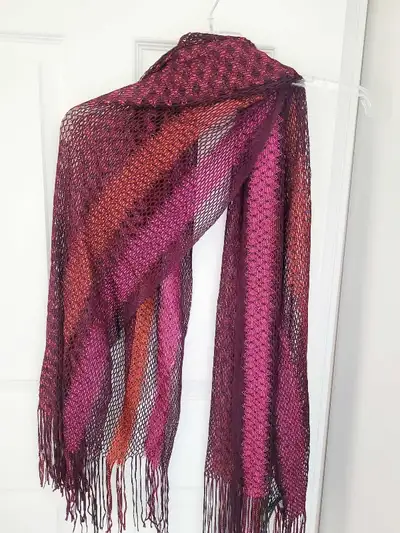 NEW w Tags Banana Republic Burgundy Pink Shawl Scarf Long Rayon, View more