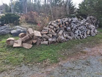Firewood for sale, mostly hardwood, seperate pile of softwood, View more