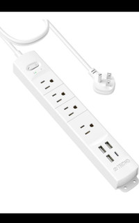 TROND Surge Protector Power Bar with USB C, 6ft Flat Plug Extens