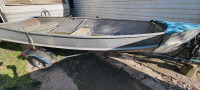 14 foot aluminum boat and trailer with extras