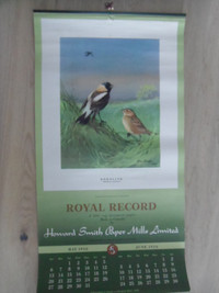 J.F.Lansdowne-Domtar Pulp & Paper Ltd Bird Calendars.