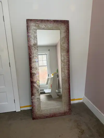 Pink/Gold Mosiac Glass Mirror, View more