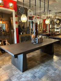 Solid 108" Dark Oakwood Dining Table