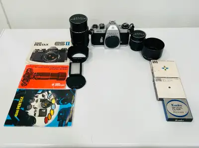Vintage Asahi Pentax ES II 35mm SLR – Takumar Lens Kit - Tested, View more