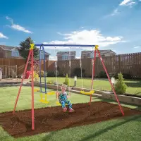 Metal Swing Set with 2 Seats Glider