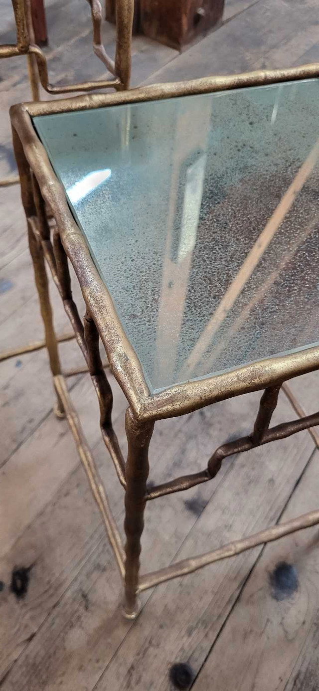 Set of Matching Gold &amp; Mirror Tables (3 total) in Other Tables in Trenton - Image 2