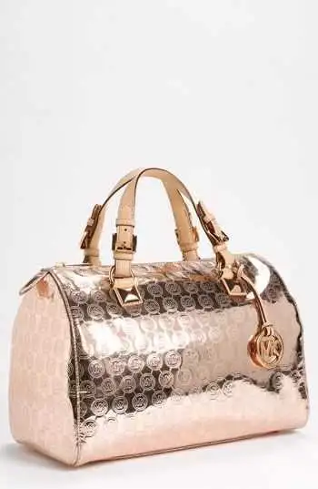 New Michael Kors Rose Gold Metallic Grayson Bag, View more