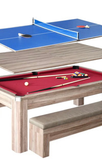 Hathaway 3-in-1 Billiards, Table Tennis, & Dining Table 7ft