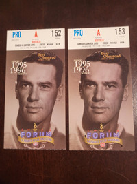 1996 NHL Montreal Canadien ticket stubs. 