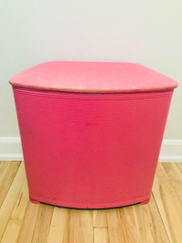 Pink panier linge vintage hamper, clothes hamper, laundry