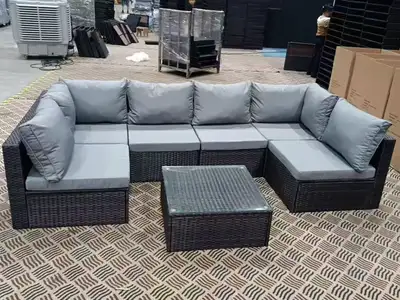 Brand New Grey Rattan Sectional Set, View more