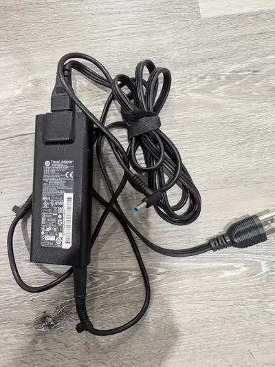 hp 90 watts laptop charger 4.5mm mini tip power plug - blue tip, View more