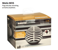 Shure MV5 Condenser Microphone w/USB & Lightning Cable- WINTER S