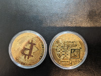 Lot de 2 pièces de monnaie Bitcoin - Cadeaux de collection | Cry